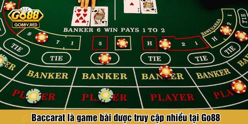 Baccarat là game bài được truy cập nhiều tại Go88
